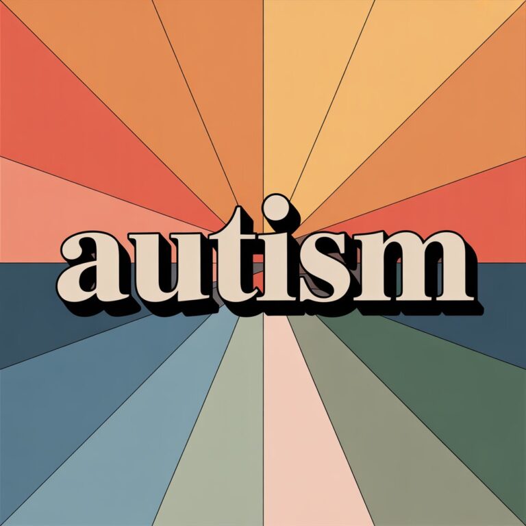 image of colorful background with Autism written in the middle