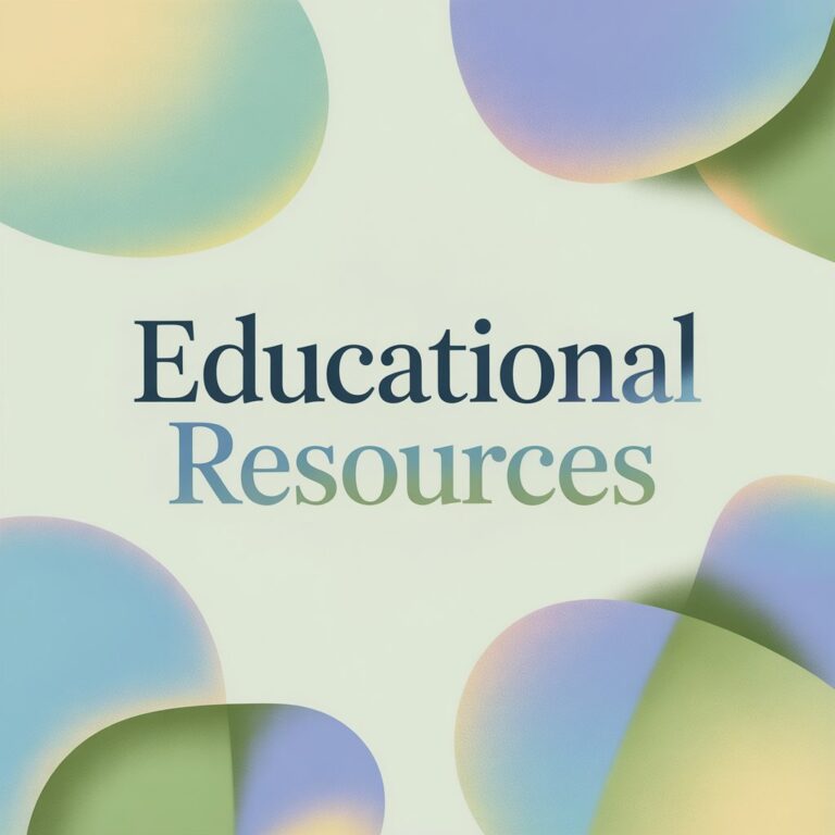 image with educational resources in the center